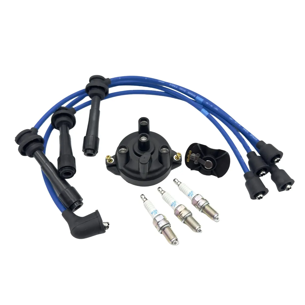 Ignition Kit - 9 Piece - Distributor Cap, Distributor Rotor, Spark Plugs & Spark Plug Wires- Suzuki Carry Truck Dc51t, Dd51t Models - 1991-1999 1