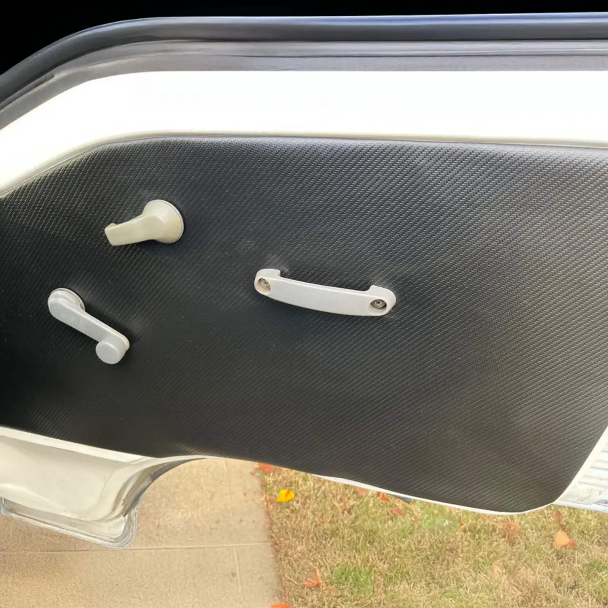 Subaru Sambar Door Panel Covers - Carbon Fiber - Driver & Passenger Side -  Distressed Brown - Subaru Sambar Truck - Ks3, Ks4 Models - 1990-1998 1