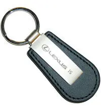 Lexus Is Brushed Aluminium Leather Keyring 1