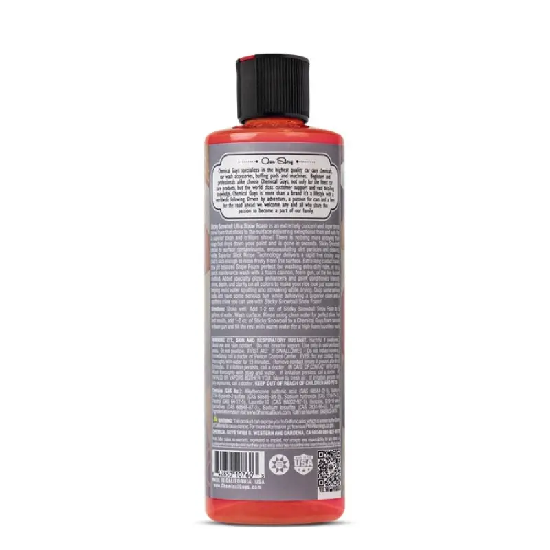 Chemical Guys Sticky Snowball Ph-Neutral Snow Foam Auto Wash – 16Oz Concentrate 1