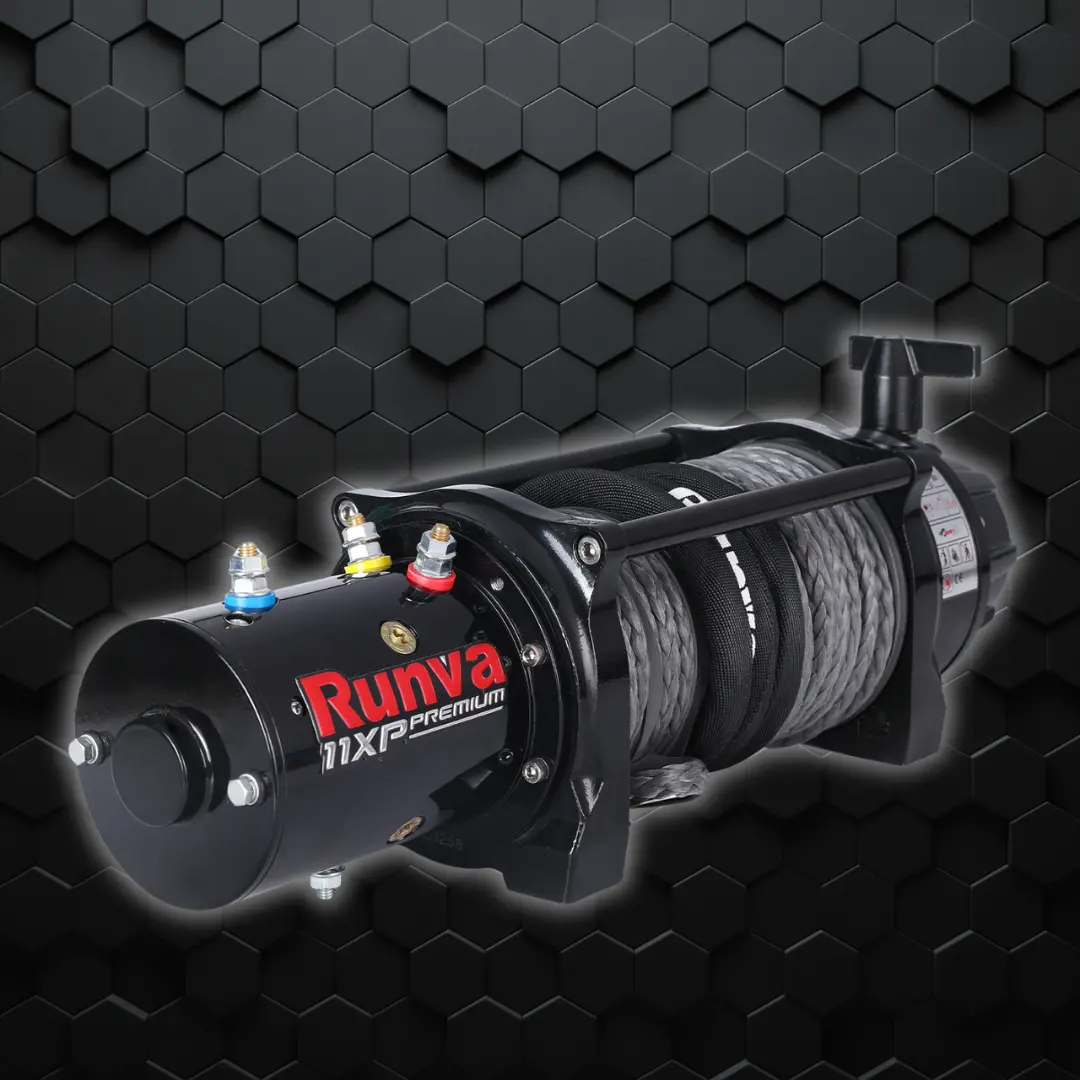 Winch - Runva 11Xp Premium 12V With Synthetic Rope - Full Ip67 Protection 1