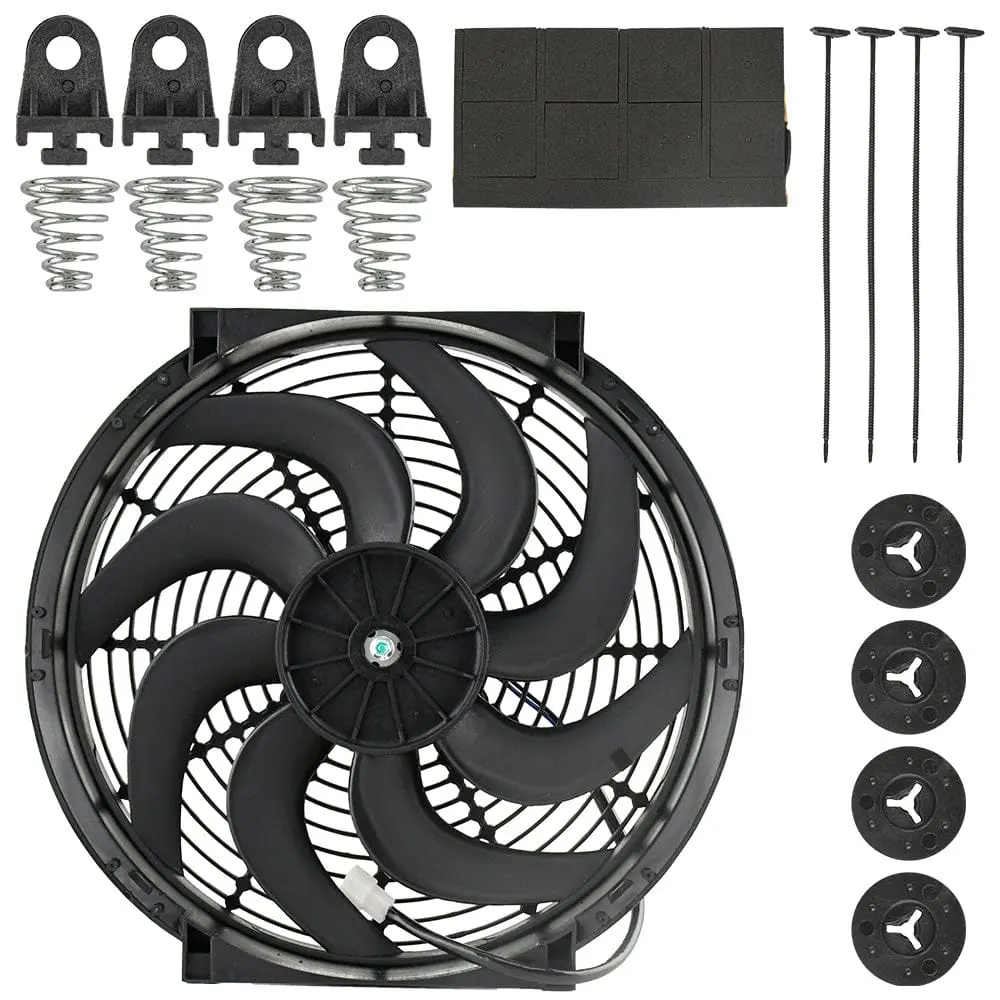 14" Heavy Duty Reversible Radiator Electric Wide Curved Blade Fan 12V 3000 Cfm 1