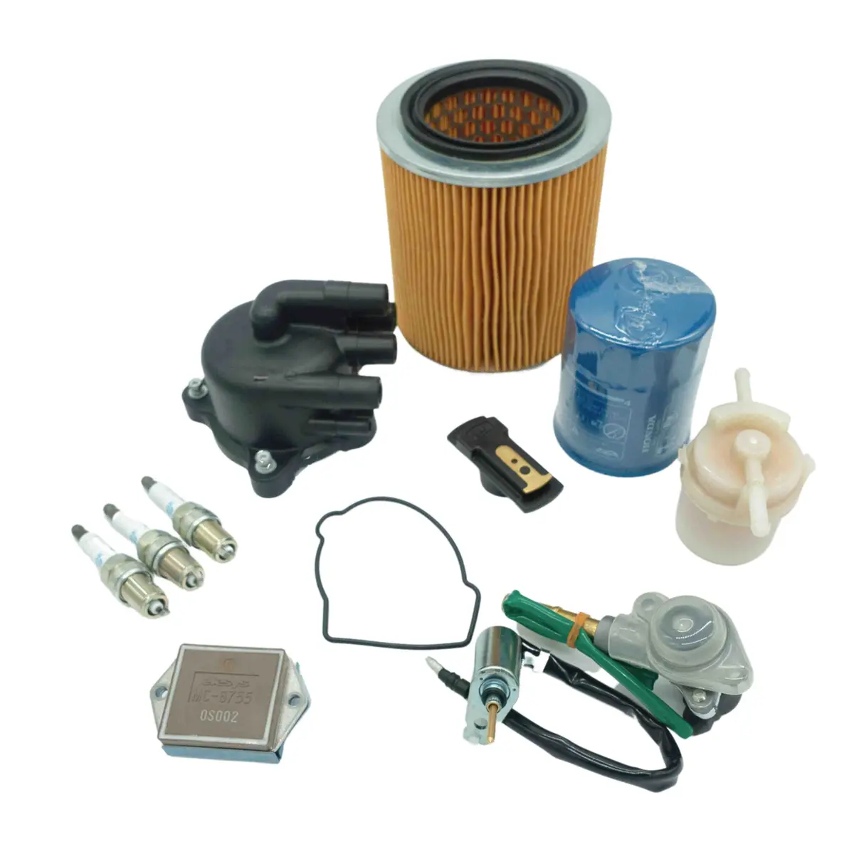 Tune Up Kit - 13 Piece - Distributor Cap, Rotor, Gasket, Spark Plug Wires, Plugs, Air Filter, Fuel Filter, Air Solenoid, Fuel Solenoid, Ignition Module - Honda Acty Truck Ha3, Ha4 Models - 1990-1999 1