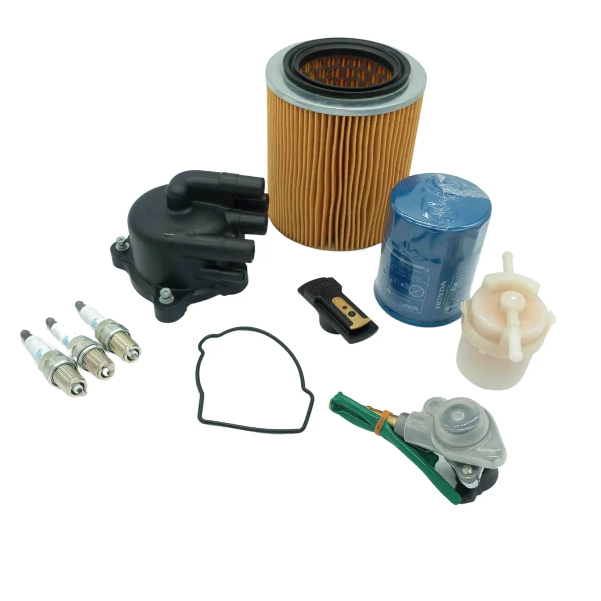 Tune Up Kit - 11 Piece - Distributor Cap, Rotor, Gasket, Spark Plug Wires, Plugs, Air Filter, Fuel Filter, Air Solenoid - Honda Acty Truck Ha3, Ha4 Models - 1990-1999 1