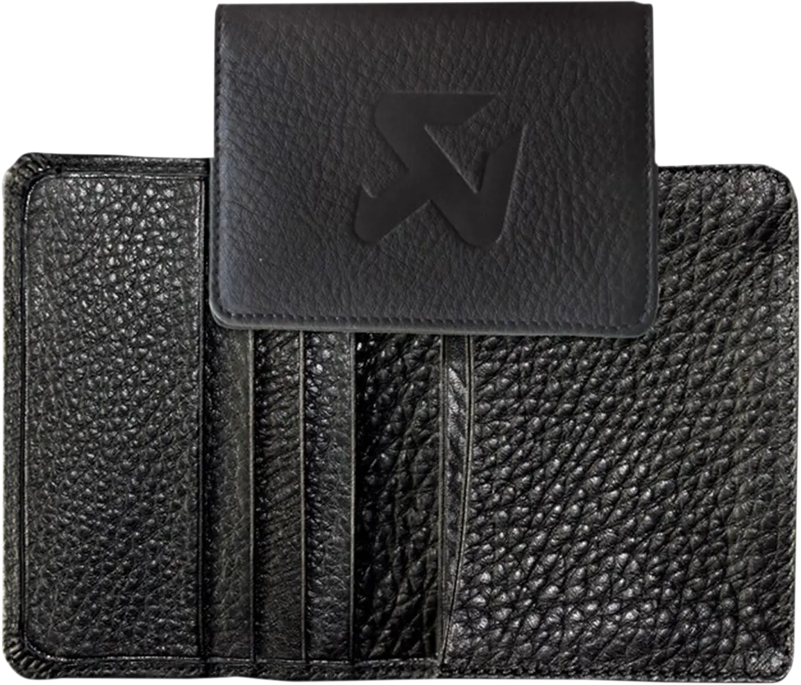 Akrapovič Genuine Leather Wallet – Compact Black Design (Model 800960) 1