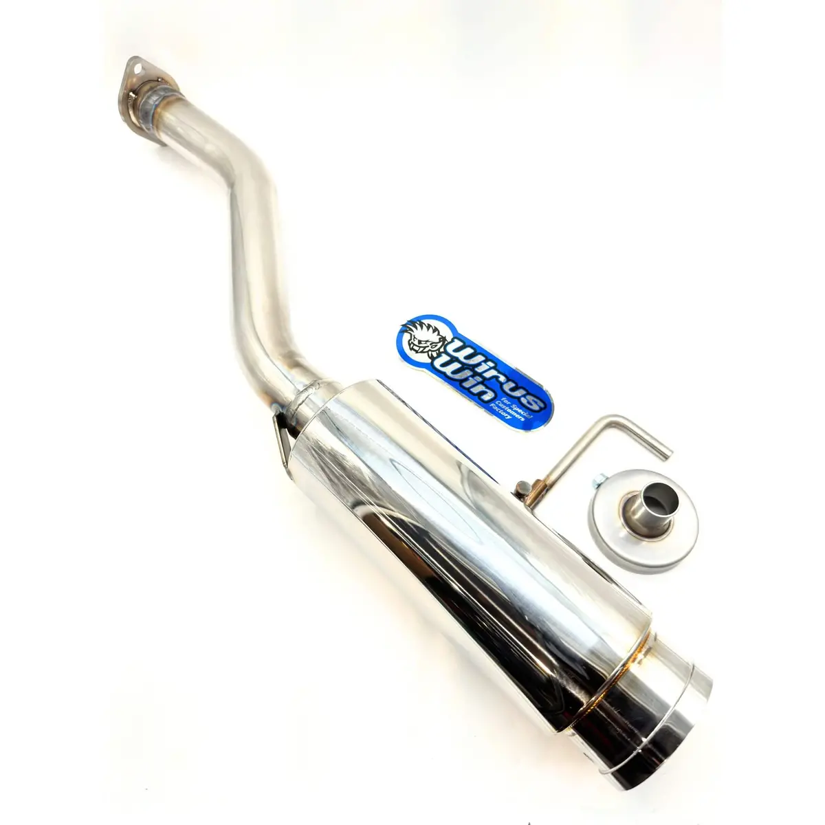 Honda Acty Exhaust - Wirus Win Bazooka Type Muffler - Stainless - Honda Acty Truck - Ha3, Ha4 Models - 1990-1999 1