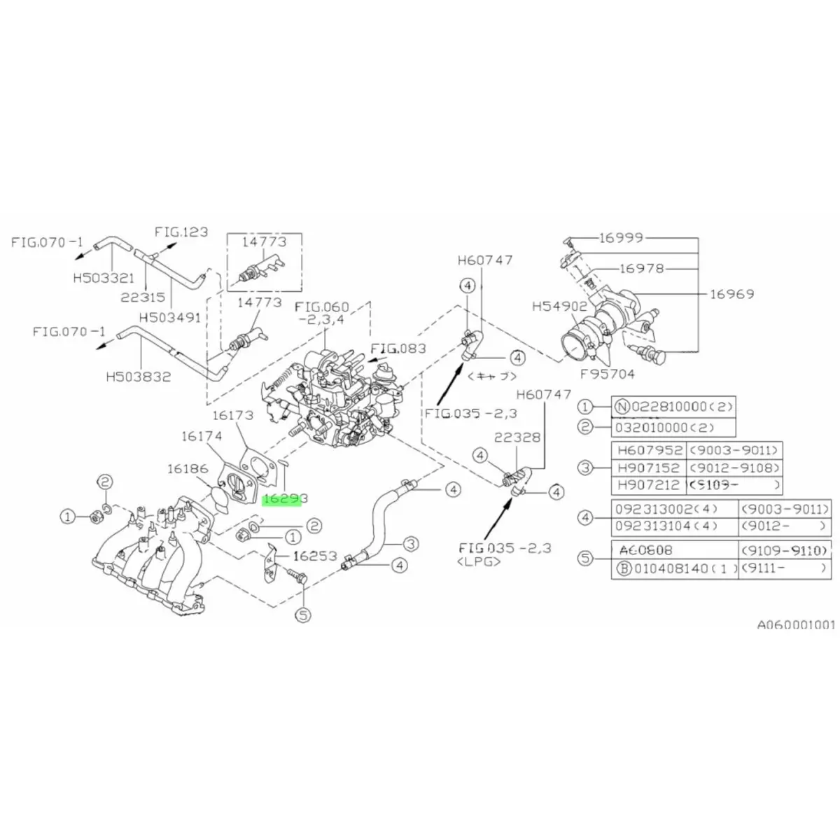 Carburetor Gasket - To Intake Manifold - Subaru Sambar Van Kv3, Kv4 Models - 1990-1998 2