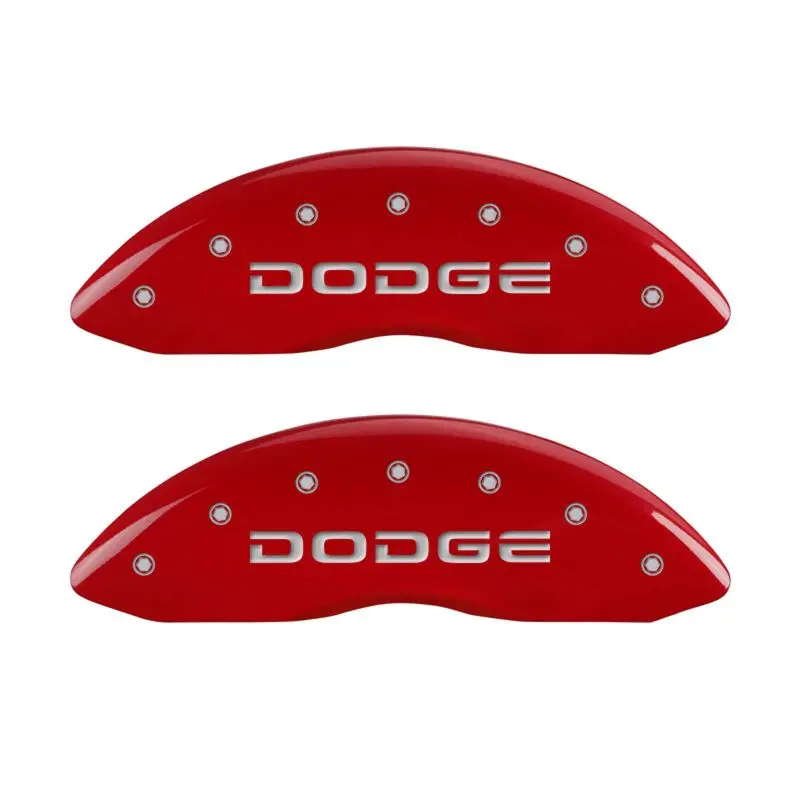 Mgp 4 Caliper Covers Engraved Front & Rear Broken D/Dodge Red Finish Silver Ch 1