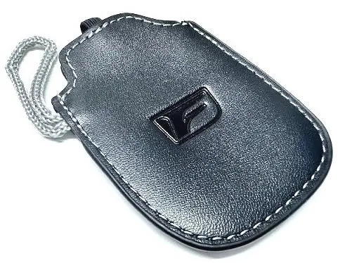 Genuine Lexus F-Sport Black Leather Smart Access Key Glove (Silver Loop / Silver Stitching) 1