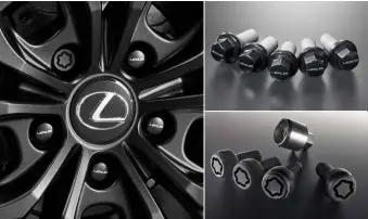Genuine Lexus Japan 2022-2025 Nx Wheel Hub Bolts With Lexus Logo Including Wheel Locks Set 1