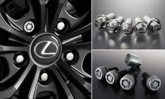 Genuine Lexus Japan 2023-2025 Rc-F Wheel Hub Bolts With Lexus Logo Including Wheel Locks Set 2