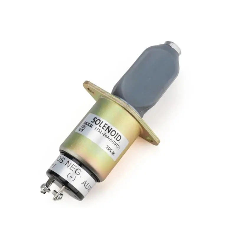 Wdpart 1751-24A6u1b1s5 Sa-4259-24 Diesel Fuel Stop Solenoid For Woodward 24V 2 Terminals 1