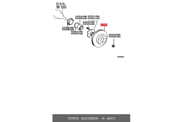 Lexus 43512-06090 Rotor, Brake Front 1