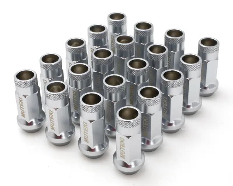 Wheel Mate Muteki Sr48 Open-End Lug Nuts – 12X1.50 Thread, 48Mm Length, Matte Silver Finish 1