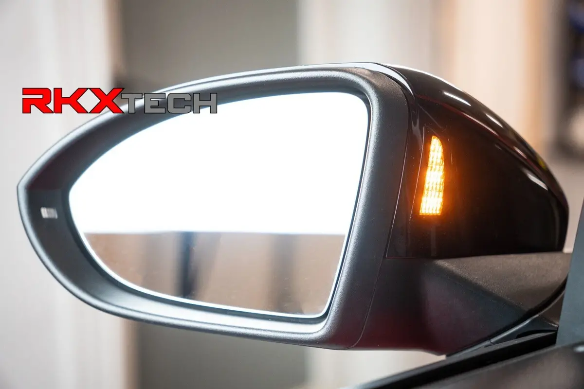 Rkx Mk7 Golf Gloss Black Blind Spot Warning Mirror Caps Left Right Set Mk 7 7.5 1
