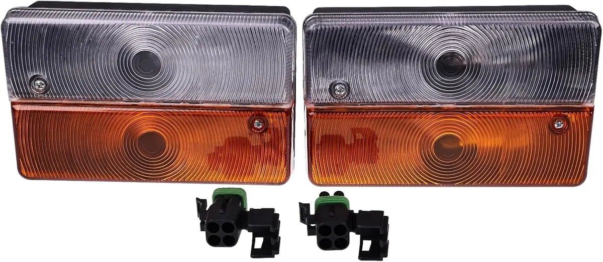 2Pcs Front Side Light Lamp 700/30800 70030800 Fits For Jcb Backhoe Loader 2Cx 3C 3Cx 3D 4C 4 4Cx 1400B-2 1550B-2 1600B-2 1700B-2 3D-4 3Ds-4 1