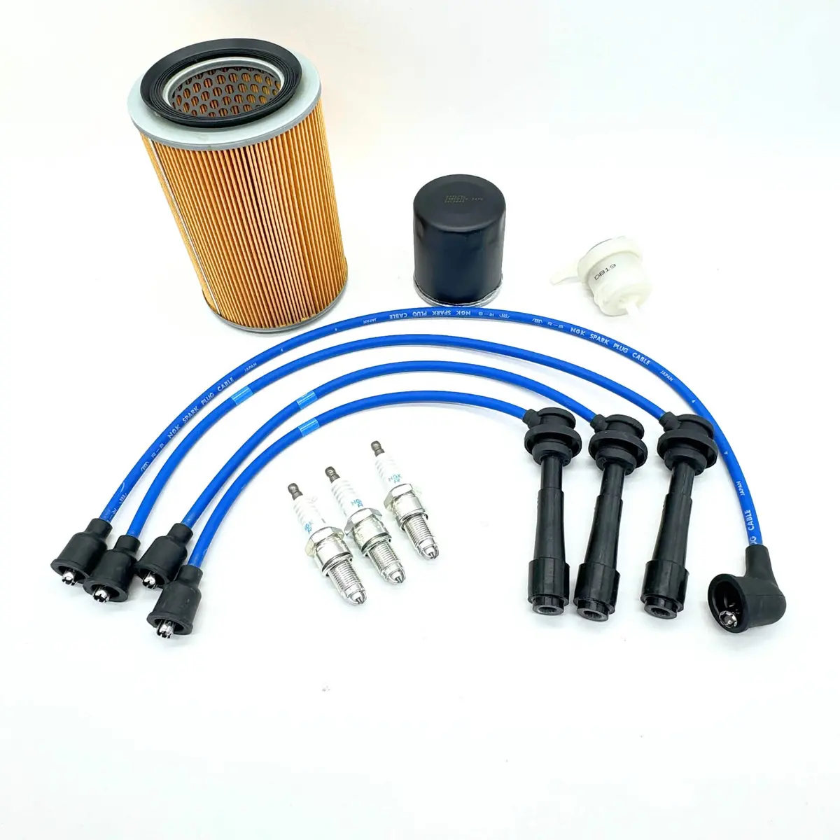 10 Piece Tune-Up Kit - Air Filter, Fuel Filter, Oil Filter, Spark Plugs, Spark Plug Wires - Ef-Ns Engines - Carburetor Only - Daihatsu Hijet Truck - S100p, S110p Models - 6/1997 - 1/1999 1