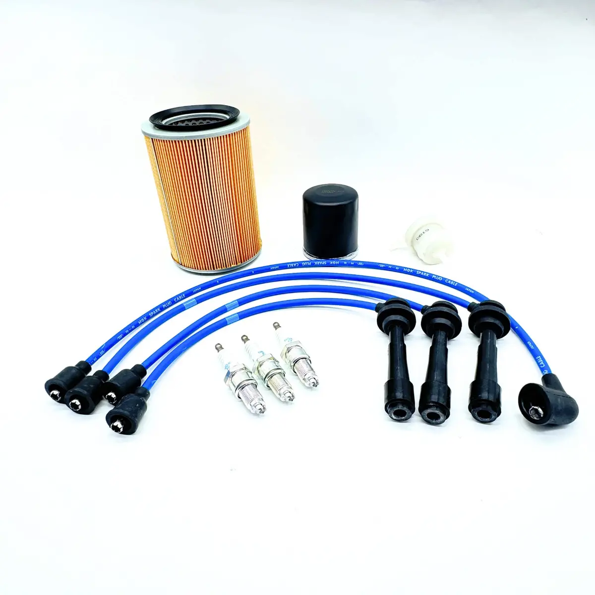 10 Piece Tune-Up Kit - Air Filter, Fuel Filter, Oil Filter, Spark Plugs, Spark Plug Wires - Ef-Es Engines - Daihatsu Hijet Truck - S100p, S110p Models - 1/1994-12/1995 1