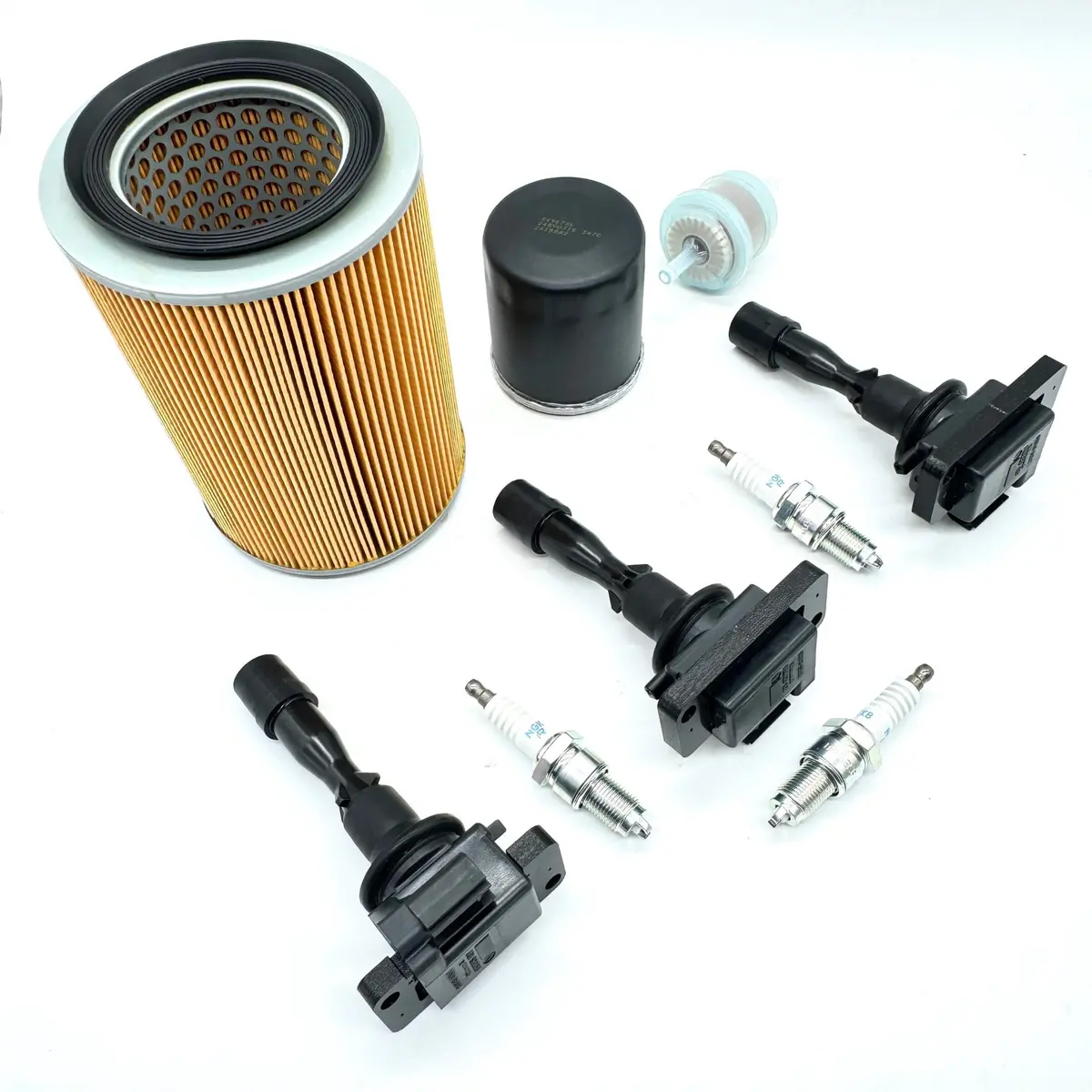 9 Piece Tune-Up Kit - Air Filter, Fuel Filter, Oil Filter, Spark Plugs, Ignition Coils - Efgs Engines - Daihatsu Hijet Truck - S100p, S110p Models - 1994-1998 1