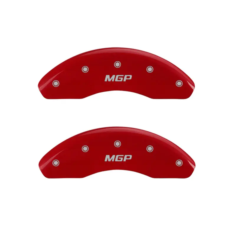 Mgp Engraved Red Caliper Covers – Front & Rear Set For 2016 Fiat 500X, Silver Lettering 1