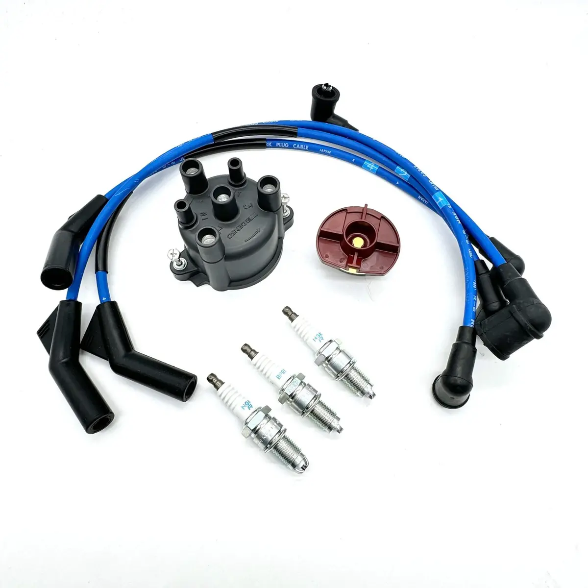 Ignition Kit - Distributor Cap, Distributor Rotor, Spark Plug Wires & Plugs - Efns Engines - Daihatsu Hijet Truck - S100p, S110p - 1994-1998 2