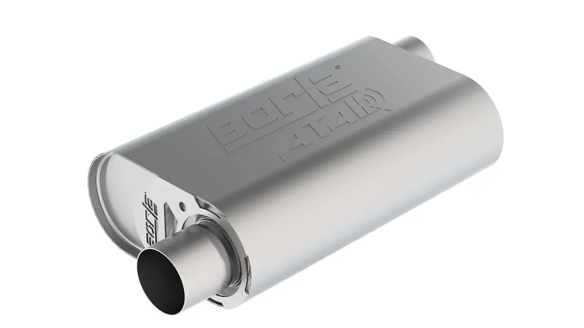 Borla Atak Cratemuffler For Ls3 Engines – 2.5-Inch Dual-Offset Design, Stainless Steel, 14″ × 4.35″ × 9″ 1