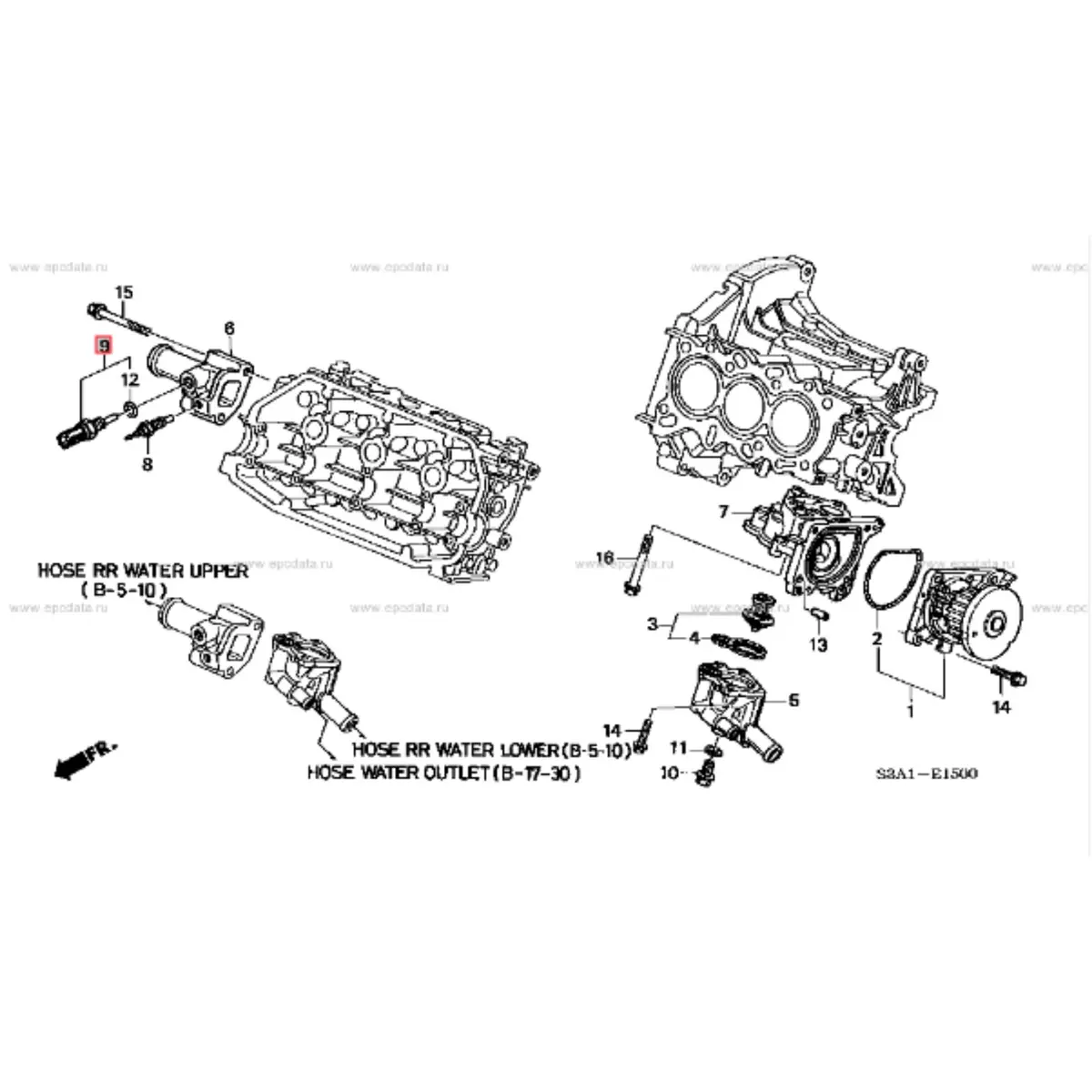 Water Temperature Sensor - Honda Acty Truck Ha6, Ha7 Models - 1999-2009 2