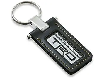Trd Japan Black Leather And Carbon Key Ring 1