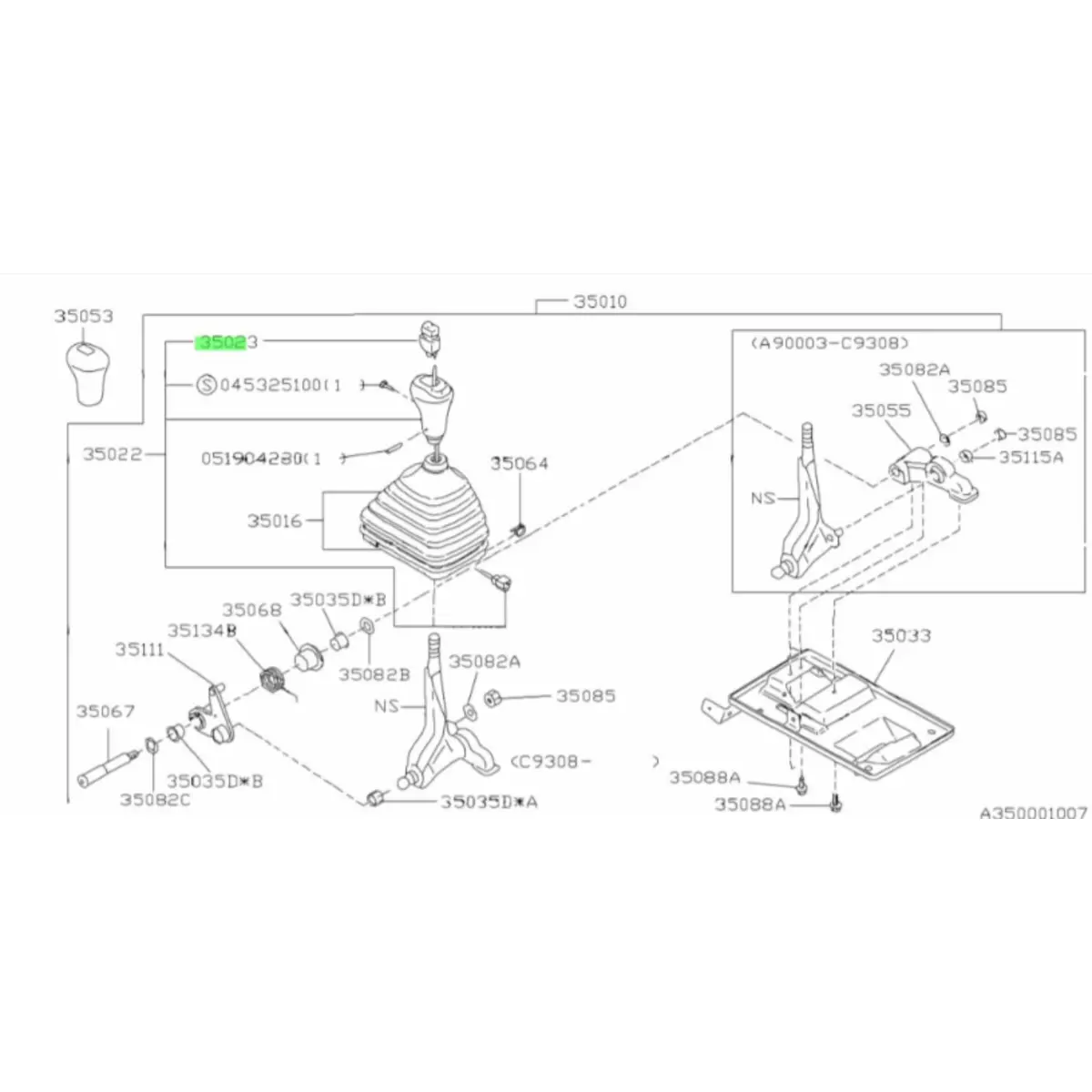 4Wd Gear Shift Switch - Subaru Sambar Van  Tv2 Models - 1999-2012 2