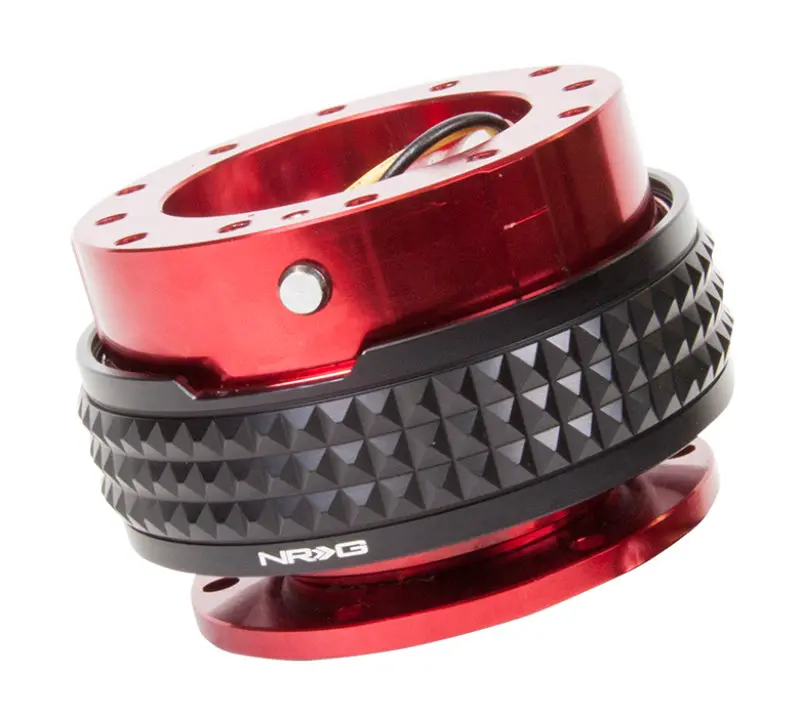 Nrg Quick Release Steering Hub – Pyramid Edition With Red Housing And Black Pyramid Ring 1