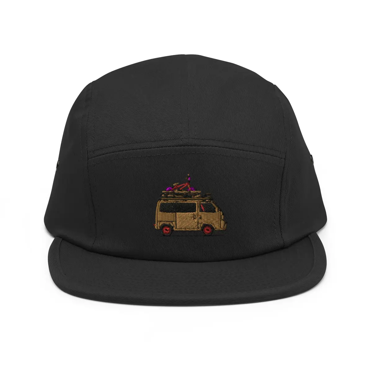 Oiwa Acty Street Embroidered Five Panel Cap Black 1