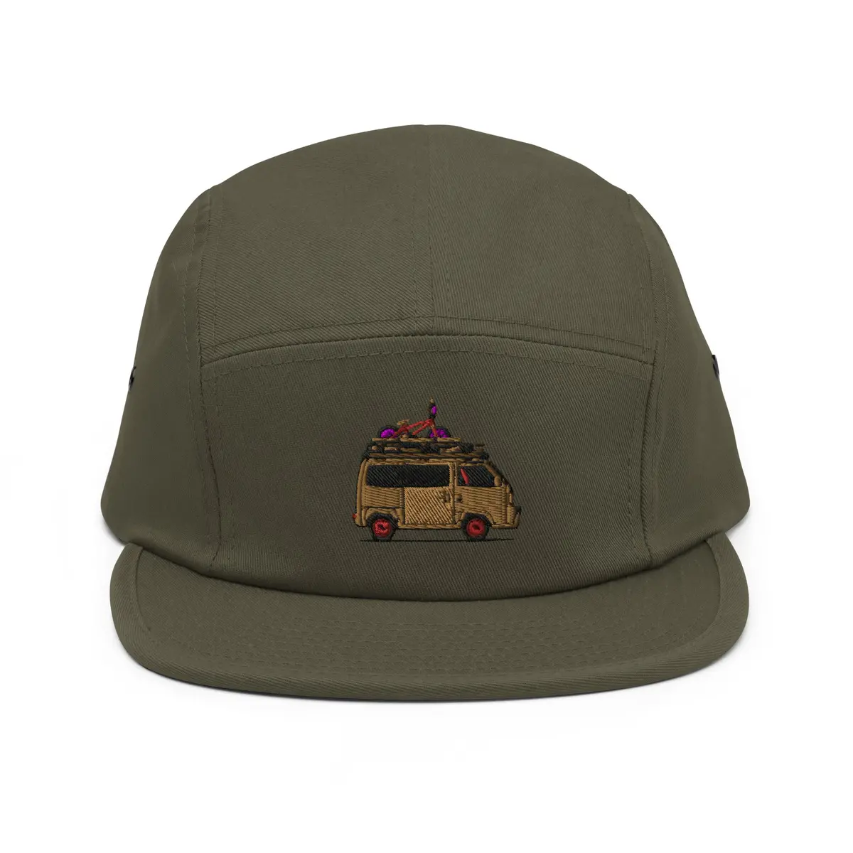 Oiwa Acty Street Embroidered Five Panel Cap Olive 1