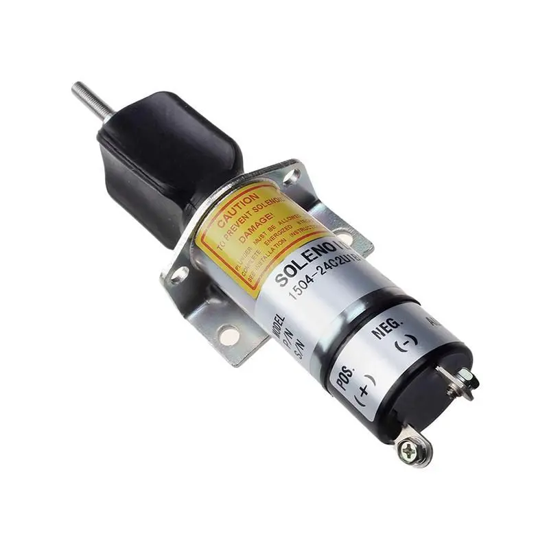 1504-24C2u1b1s1 Diesel Stop Solenoid For Woodward 24V 2 Terminals Kubota Excavator Motor Df-750 1