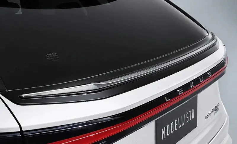 Genuine Lexus Japan 2023-2025 Rx Piano Black Rear Back Door Spoiler With Chrome Garnish 1