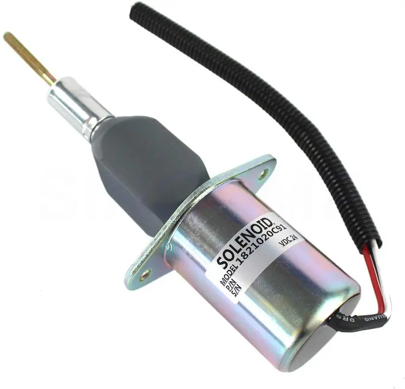 1821020C91 Fuel Injection Control Fuel Shutoff Solenoid 24V For Navistar Perkins Engine 1036-8T 1306-9T 1