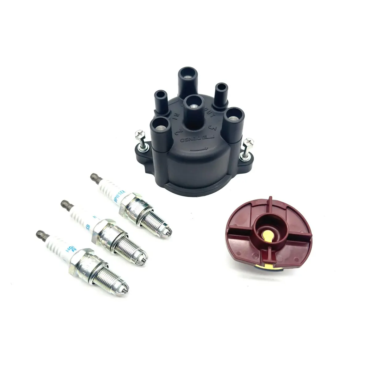Ignition Kit - Distributor Cap, Distributor Rotor, Spark Plugs - Efns Engines - Daihatsu Hijet Truck - S100p, S110p - 1994-1998 1