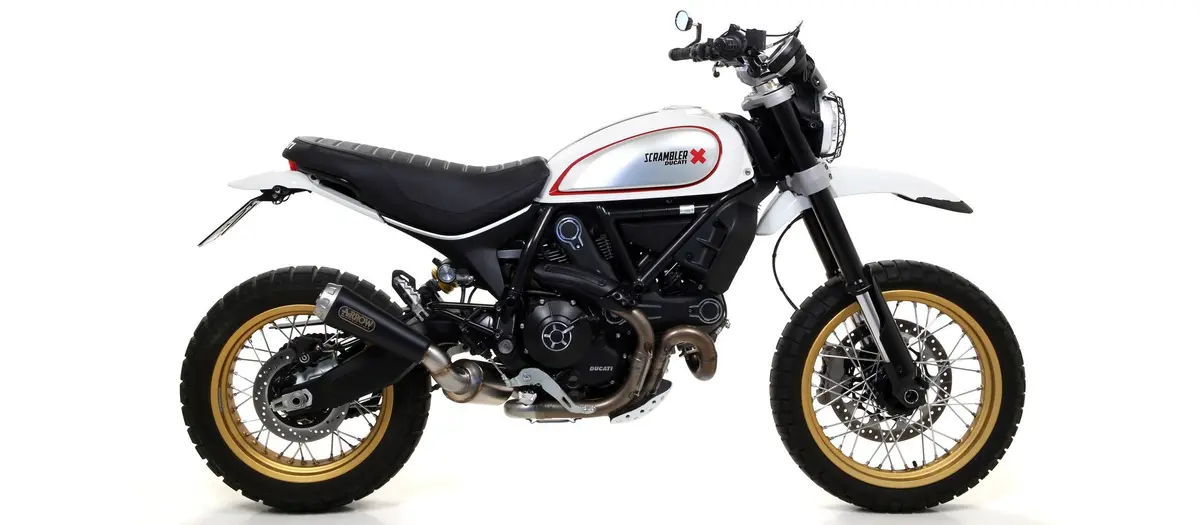 Arrow Racing Mid-Pipe And Silencer Kit For 2017–2020 Ducati Scrambler 800 Desert Sled 1