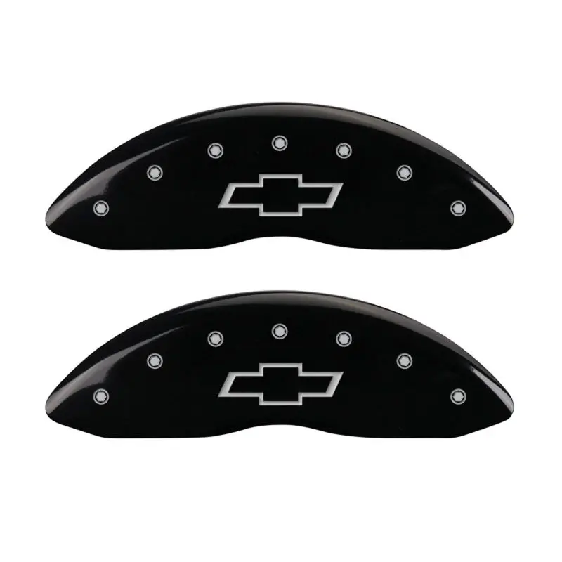 Mgp Engraved Front And Rear Brake Caliper Covers – Bowtie Black Finish With Silver Accents 1