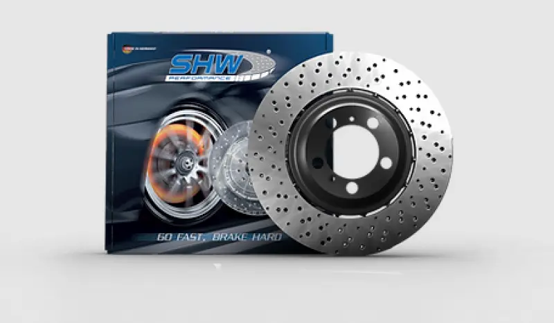Shw 20-21 Bmw X3 M 3.0L Right Rear Cross-Drilled Lightweight Brake Rotor 1
