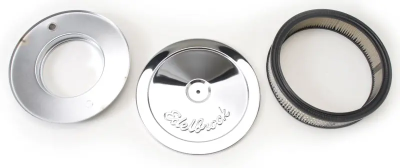 Edelbrock Air Cleaner Pro-Flo Series Round Steel Top Paper Element 10In Dia X 3 5In Chrome 1