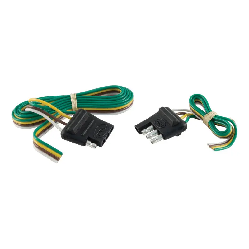 Curt 4-Pin Flat Trailer Connector Kit – Includes 12" And 48" Leads, Pre-Wired & Packaged 1