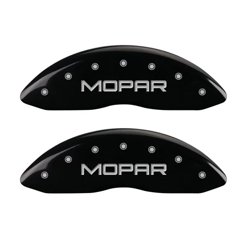 Mgp Engraved 4-Piece Caliper Cover Set – Mopar Black Finish With Silver Chrome Accents 1