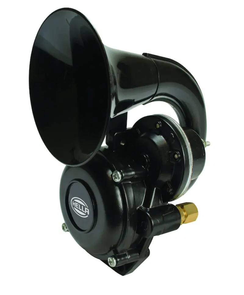 Hella Black Single-Tone Air Horn Kit – 12V/24V Compatible, Bx Series 1
