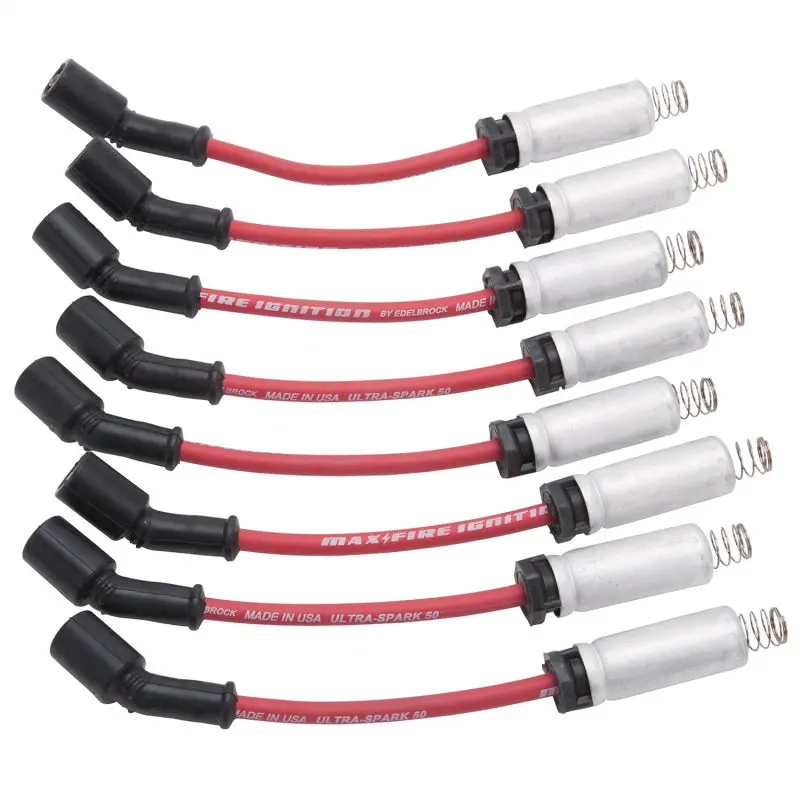 Edelbrock Spark Plug Wire Set Ls Kit W/ Metal Sleeves 99-15 50 Ohm Resistance Red Wire (Set Of 8) 1