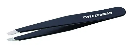 Tweezerman Stainless Steel Slant Tweezer, Black 1