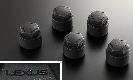 Genuine Lexus Japan 2021-2025 Is Matte Black Hub Bolt Caps With Lexus Logo (Set Of 20) 1