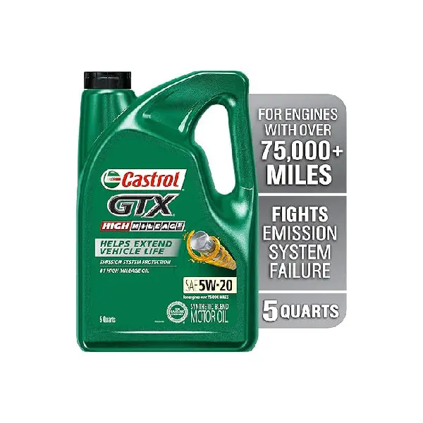 Castrol Gtx High Mileage 5W20 Synthetic Blend Motor Oil 5Qt #Cas03100c 1