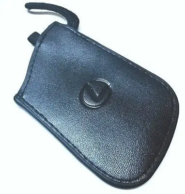 Genuine Lexus Black Leather Smart Access Key Glove (Black Loop / Black Stitching) 1