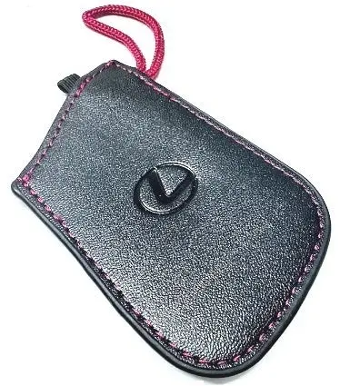 Genuine Lexus Black Leather Smart Access Key Glove (Red Loop / Red Stitching) 1