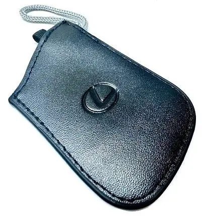Genuine Lexus Black Leather Smart Access Key Glove (Silver Loop / Black Stitching) 1